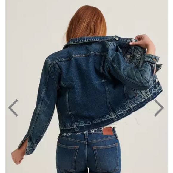 Lucky Brand distressed jean jacket - Picture 13 of 15